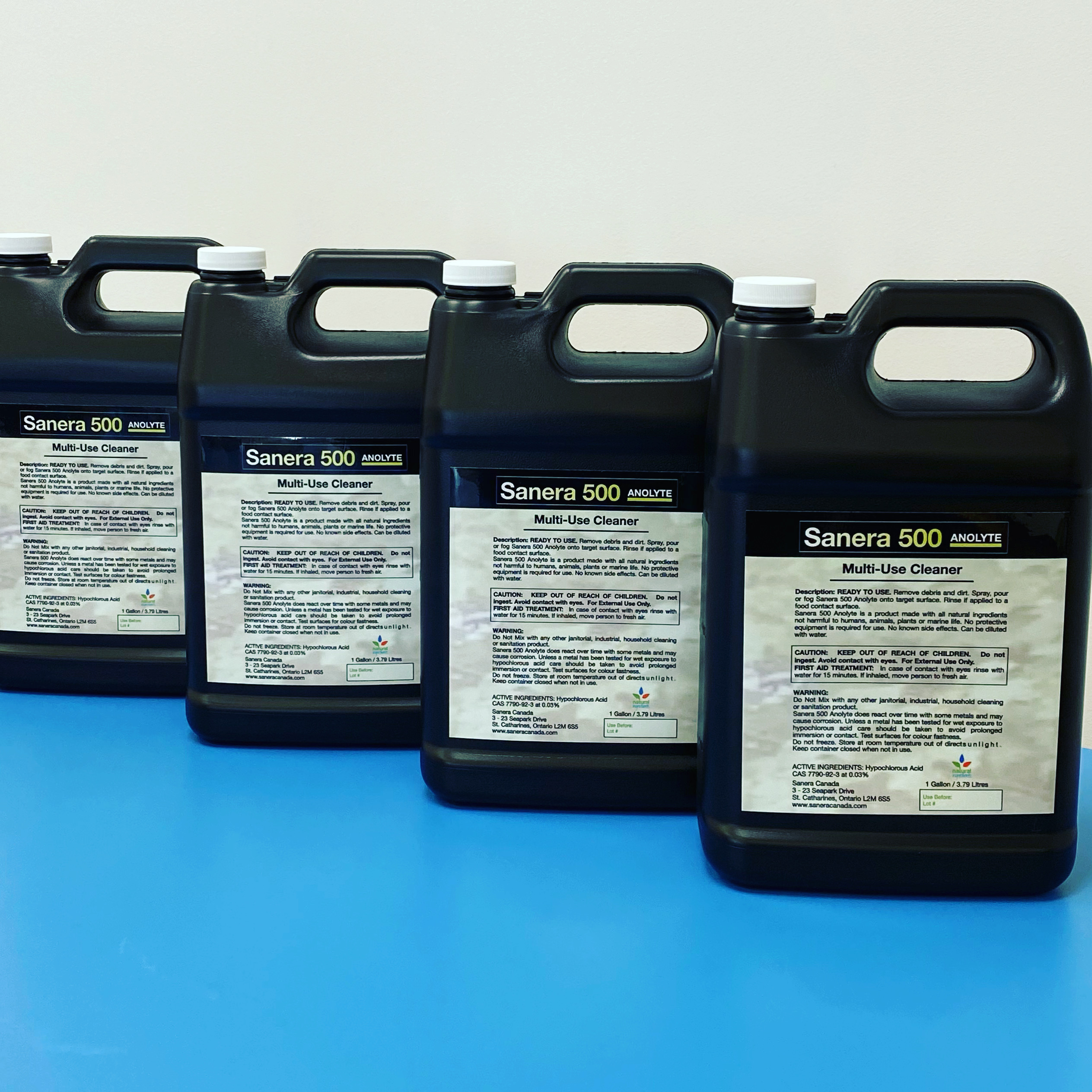 Four containers of a cleaning product called Anoltye 500